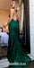 Green Charming Lace Beaded Backless Prom Dress, Mermaid V-Neck Prom Dress, KX471