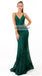 Green Charming Lace Beaded Backless Prom Dress, Mermaid V-Neck Prom Dress, KX471