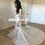 Cap Sleeve Sexy Mermaid Organza Wedding Dress, Backless Applique Luxury Wedding Dress, LB0792