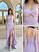 Long Spaghetti Straps Sexy Slit Mermaid Prom Dresses, OB109
