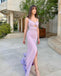Long Spaghetti Straps Sexy Slit Mermaid Prom Dresses, OB109