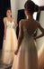 V-Neck Tulle Prom Dress, Backless Prom Dress, Beaded Prom Dress, Sleeveless Prom Dress, KX102