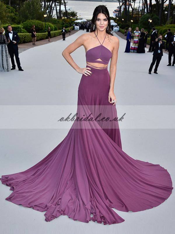 Kendall Jenner Inspired Prom Dress, Spaghetti Straps Jersey Prom Dress, A-Line Prom Dress, KX138