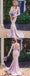 Long Sleeve Deep V-Neck Mermaid Prom Dresses, Soft Satin V-Back Evening Dresses, KX1453