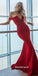 Off Shoulder Mermaid Backless Jersey Simple Prom Dress, FC1567