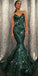 Sparkly Green Sequin Mermaid Backless Beaded Prom Dresses, FC1857