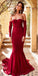 Sweetheart Off Shoulder Mermaid Long Sleeve Backless Sexy Jersey Prom Dress, FC1875