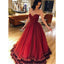 Long A-Line Backless Red Prom Ball Gown, Sweet Heart Tulle Gorgeous Prom Dresses, KX188