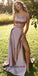 A-Line Sexy Slit Backless Cheap Straps Prom Dress, FC1977