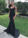 Charming Black Long Prom Dress, Sexy Mermaid Backless Jersey Prom Dress, KX209