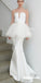 Popular Mermaid Satin Backless Tulle Wedding Dresses, FC2115