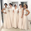 Charming Inexpensive Applique Gorgeous Chiffon A-Line Cap Sleeve Bridesmaid Dresses, KX219