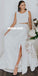 Charming Two Pieces A-Line Sleeveless Slit Inexpensive Wedding Dresses, FC2584