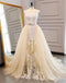 Cap Sleeve A-Line Tulle Prom Dresses, Lace Floor-Length Elegant Prom Dresses, KX258