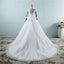 Long Wedding Dress, Lace Wedding Dress, Tulle Wedding Dress, Floor-Length Bridal Dress, 3/4 Sleeve Wedding Dress, Custom Made Wedding Dress, LB0258