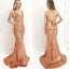 Charming Sequin Mermaid Prom Dress, Spaghetti Straps Backless Prom Dress, KX259