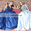 Charming A-Line Satin Prom Dress, Beaded Top V-Back Prom Dress, KX273