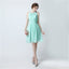 Short Sleeveless Mint Green Bridesmaid Dress, Chiffon Wedding Party Dress, LB0285