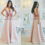 V-Neck Prom Dress, Satin Prom Dress, A-Line Prom Dress, Sleeveless Prom Dress, Open-Back Prom Dress, KX28