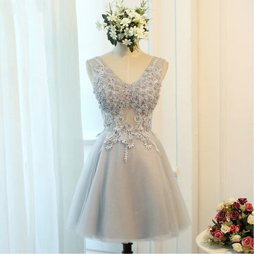 Short Homecoming Dress, Tulle Homecoming Dress, Lace Homecoming Dress, Applique Junior School Dress, Sequin Graduation Dress, Beading Homecoming Dress, LB0292