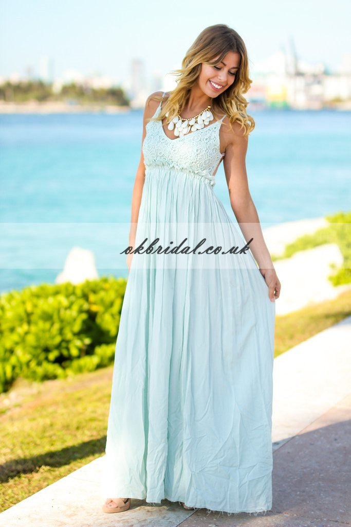 Cheapest Chiffon Bridesmaid Dress, Backless Lace Bridesmaid Dress, KX336