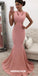 Charming Mermaid Jersey Sleeveless Simple Cheap Long Prom Dress, FC402