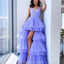 Long A-line Tulle Sleeveless High-Low Lilac Charming Prom Dress, FC4159