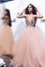 Charming A-Line Tulle Sleeveless V-Neck Beaded Prom Dress, FC433