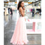 Two Pieces A-Line Tulle Luxury Beaded Open-Back Sleeveless Prom Dress, FC436