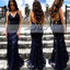 Charming Lace Prom Dress, Navy Backless Mermaid Dress, KX437