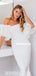 Stunning Off Shoulder Straight Neckline Jersey Wedding Dresses, FC4597