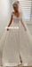 Gorgeous A-line Cap Sleeve Backless Beaded Long Wedding Dresses, FC4912