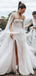 Spaghetti Straps Mermaid Split Wedding Dresses with Detachable Skirt, FC4955