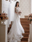 Gorgeous Lace A-line Chiffon Long Wedding Dresses, FC4961