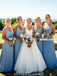 Stunning A-line Spaghetti Straps V-neck Backless Bridesmaid Dress, FC5048