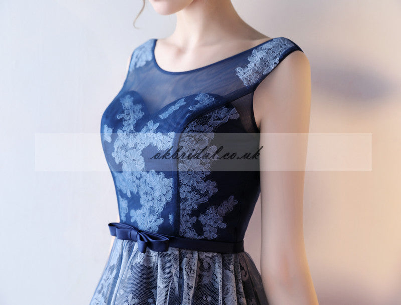 Cheap Sleeveless Homecoming Dress, Tulle Lace Knee-Length Homecoming Dress, KX520