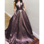 Unique Deep V-Neck Prom Dresses, Charming A-Line Backless Prom Dresses, KX530