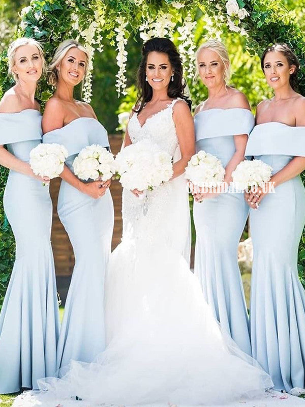 Fashion Mermaid Off Shoulder Long Bridesmaid Dress, FC5829