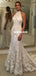 Elegant Lace Halter Backless Mermaid Long Wedding Dresses, FC5863