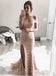 Off Shoulder Mermaid Prom Dresses, Lace Backless Floor-Length Prom Dresses, KX588