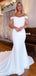 Off Shoulder Charming Mermaid Backless Satin Chiffon Beach Wedding Dresses, FC5997