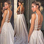 Deep V-Neck Prom Dresses, Sparkle Backless Vintage Prom Dresses,KX600