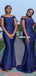 Off Shoulder Mermaid Gorgeous Soft Satin Tulle Bridesmaid Dress, FC6055