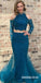 Long Sleeve Lace Prom Dresses, New Arrival Mermaid Beaded Organza Prom Dresses, KX618