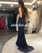 Sparkle Beaded Mermaid Tulle Prom Dresses, Backless Spaghetti Straps Prom Dresses, KX634