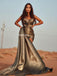 Sweetheart Mermaid Satin Sleeveless Prom Dresses, FC6461