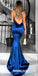 Long Prom Dress, V-Neck Prom Dress, Satin Prom Dress, Mermaid Prom Dress, Sexy Prom Dress, Mermaid Prom Dress, Backless Party Dresses, Evening Dresses, LB0737