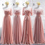 Mismatched Chiffon A-Line Simple Bridesmaid Dress, Lace-Up Floor-Length Bridesmaid Dress, LB0750