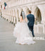 Charming Beaded Top Wedding Dress, A-Line Organza Backless Wedding Dress, KX786