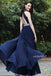 Beaded Sleeveless Prom Dress, Chiffon Prom Dress, A-Line Backless Prom Dress, LB0917